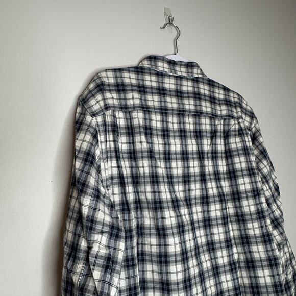 Even Tide Long Sleeve Button Up Shirt Black White Plaid NWT Size Large Tall - Picture 7 of 10